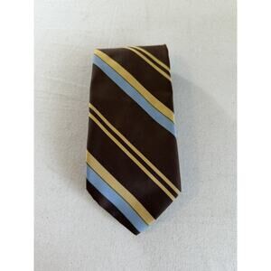 Prince Ogor Necktie Brown Gold Blue Striped